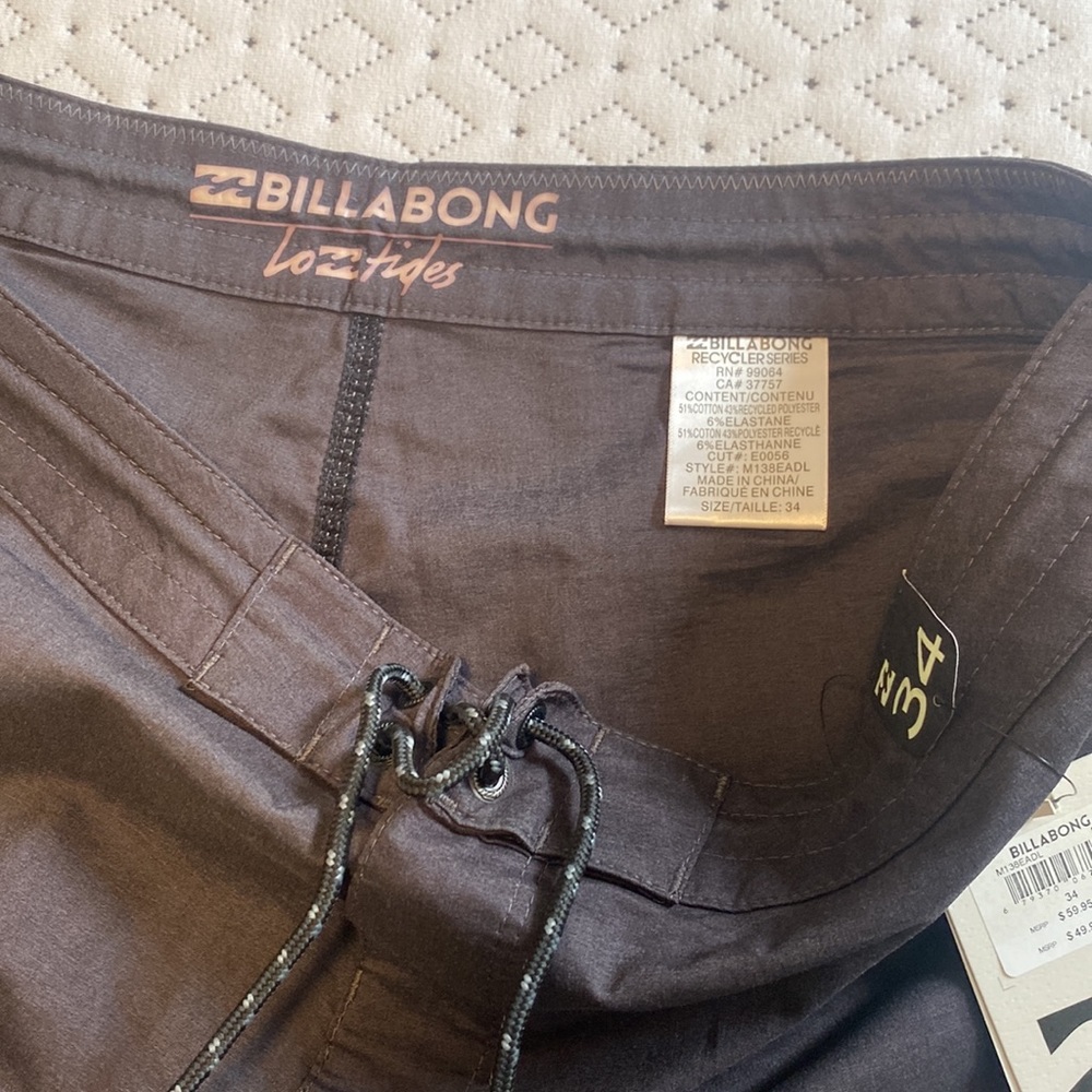 Billabong Lo Tides Recycler series mens swim shorts size 34 brand new with tags - Picture 4 of 11